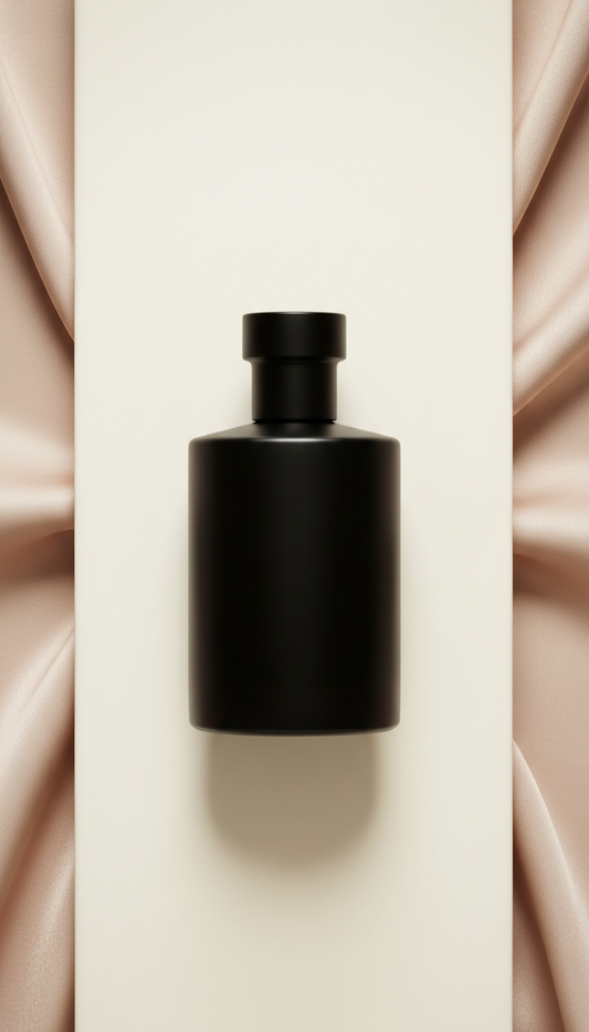 Black Glass Candle With Smoked Oud